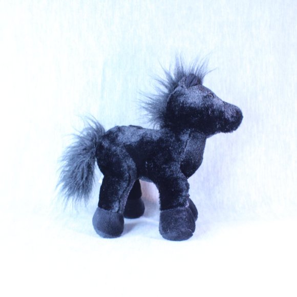 GANZ BLACK STALLION HORSE HM145 Plush‎ Toy 9" Webkinz NO CODE Stuffed Animal - Picture 3 of 6